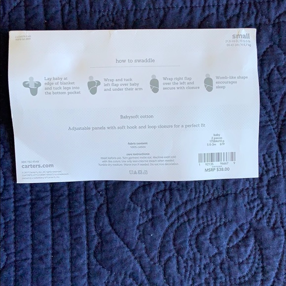 Carter’s Girls Swaddle Wraps NEW (2) - Picture 4 of 8